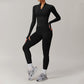 Quick Drying Zip Sports Jacket+High-waisted Hip-lifting Running Leggings