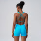 Seamless Quick drying high waist fitness yoga shorts set