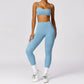 Ensembles de sport soutien-gorge et leggings moulants couleur chair à séchage rapide