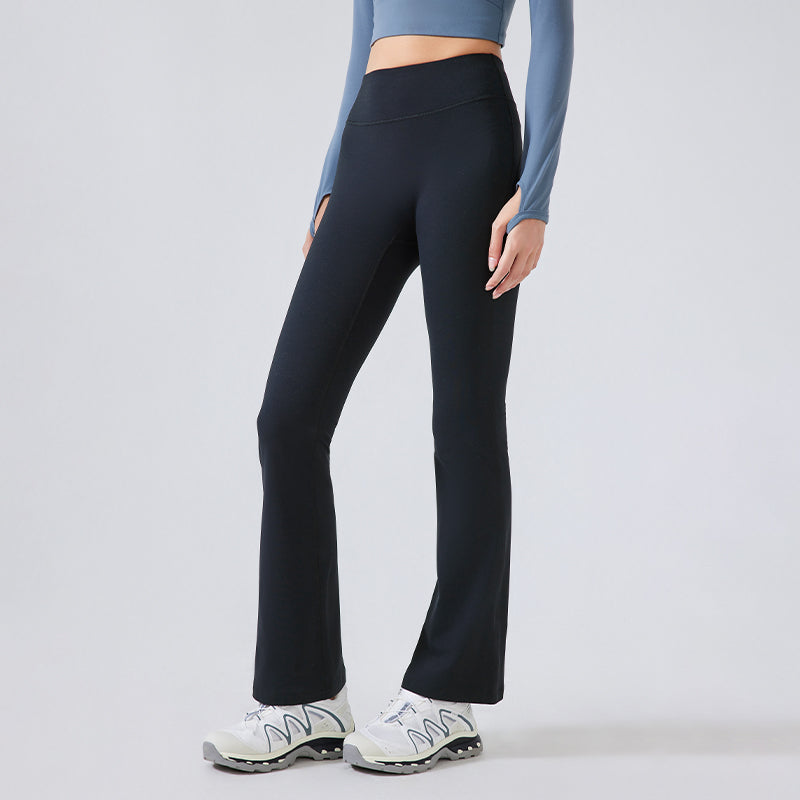 Autumn and winter velvet warm stretch sports flared leg pants