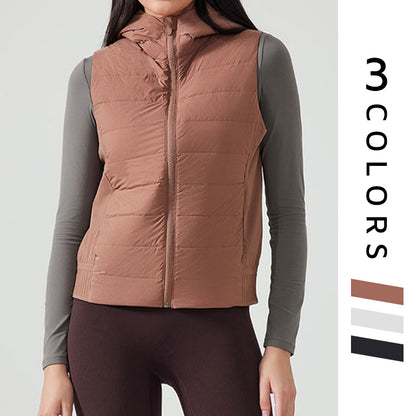 Autumn and Winter Lightweight Slim-fit Hooded Down Vest