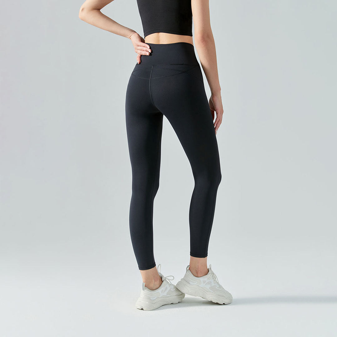 Solid zipper jacket + Legging sports 2 piece set