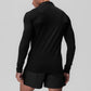 Men's quick drying half zipper solid color long sleeved sports top