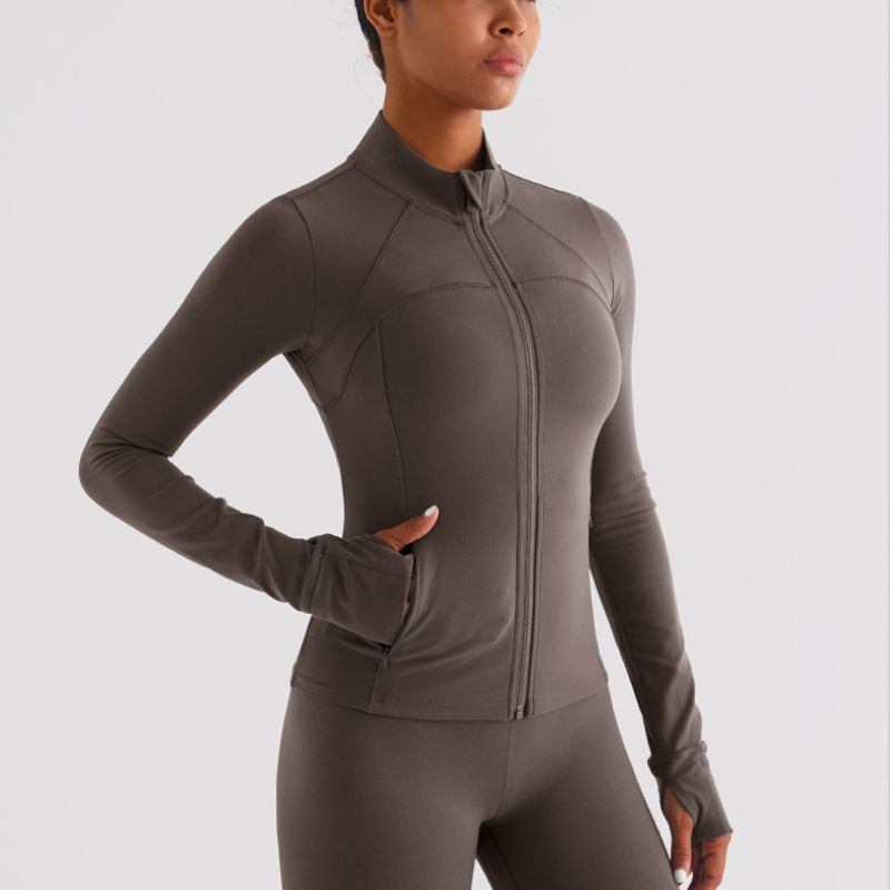 Brushed tight-fitting sports yoga jacket