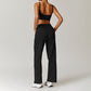 Casual high-waisted straight leg sweatpants and Ultra-Soft Sports Bra Set