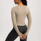 Sliming Solid Color Long Sleeve Fitness Yoga Top