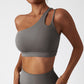 Quick-dry Irregular one shoulder sports top