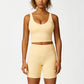 Skinny Wide Straps Yoga Tank Top + Shorts 2-Piece Set