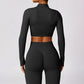 Tight-fitting seamless long-sleeved yoga jacket