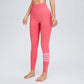 Leggings de yoga de sport rayés au mollet taille haute