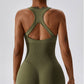 Solid color seamless buttock lift sports jumpsuit