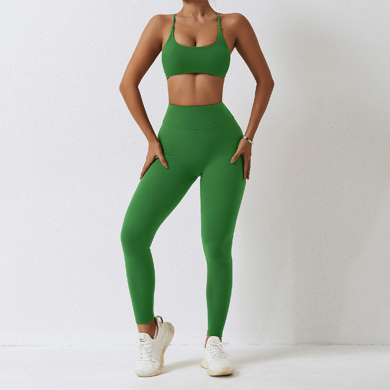 3/4 cup sports bra &leggings 2-piece set