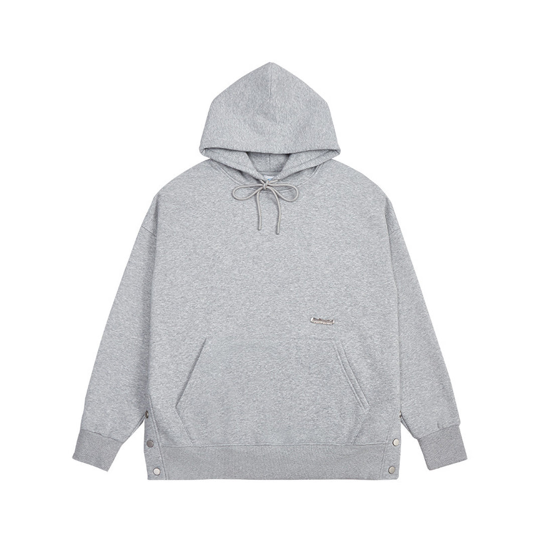 Solid color plus velvet hoodie