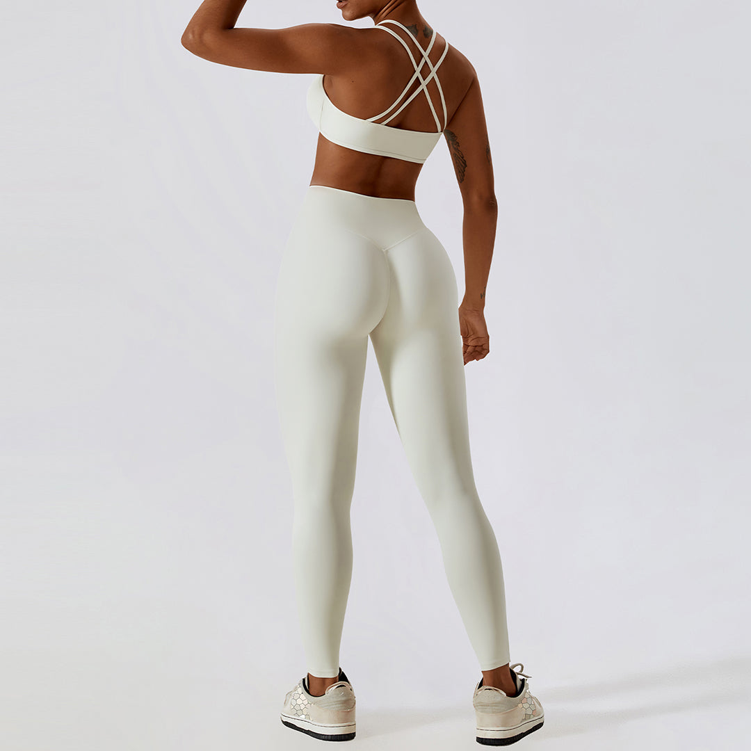 Back cross bra & sports leggings 2-piece set