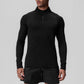 Men's quick drying half zipper solid color long sleeved sports top