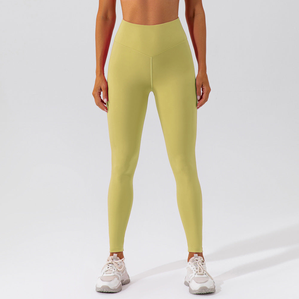 Legging de sport extensible de couleur unie