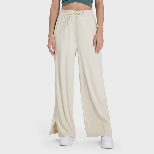 Straight-leg yoga sport pants with side pockets