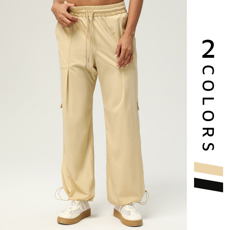 Drawstring loose Elastic Leg Cargo sports Pants