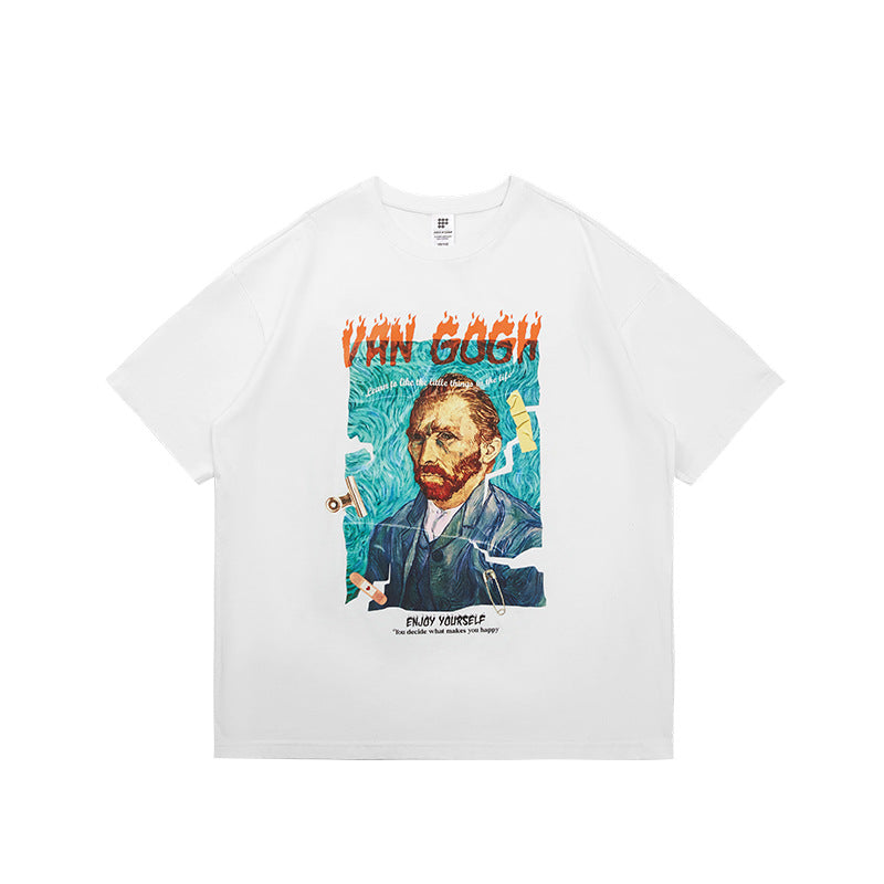 Van Gogh oil painting print relaxation T-shirt