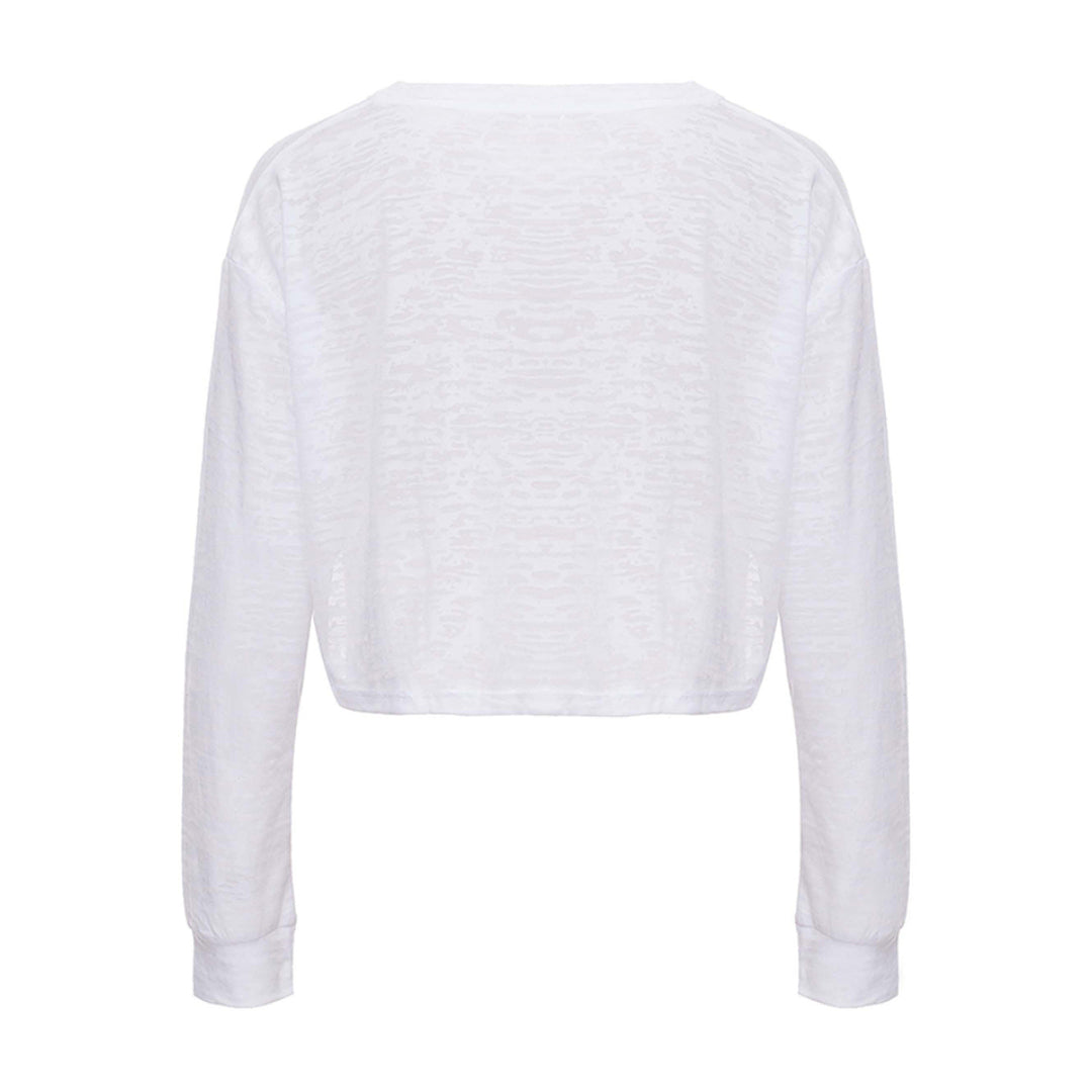 Casual Crew Neck Loose Cropped Top