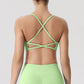 Seamless Cross Back Thin Straps Sports Bra