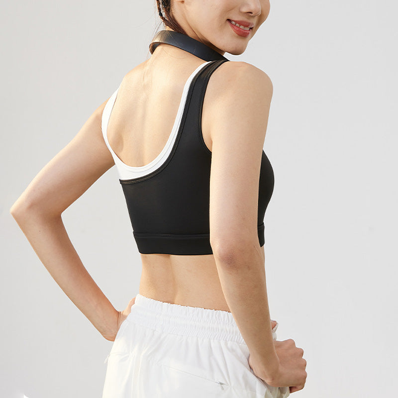 High Resilience Bicolor Ultra-soft Sports Crop Bra