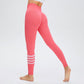 High-rise calf striped sports yoga Leggings