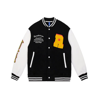 Fleece baseball sports jacket