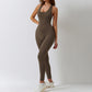 Seamless cutout back sports jumpsuit