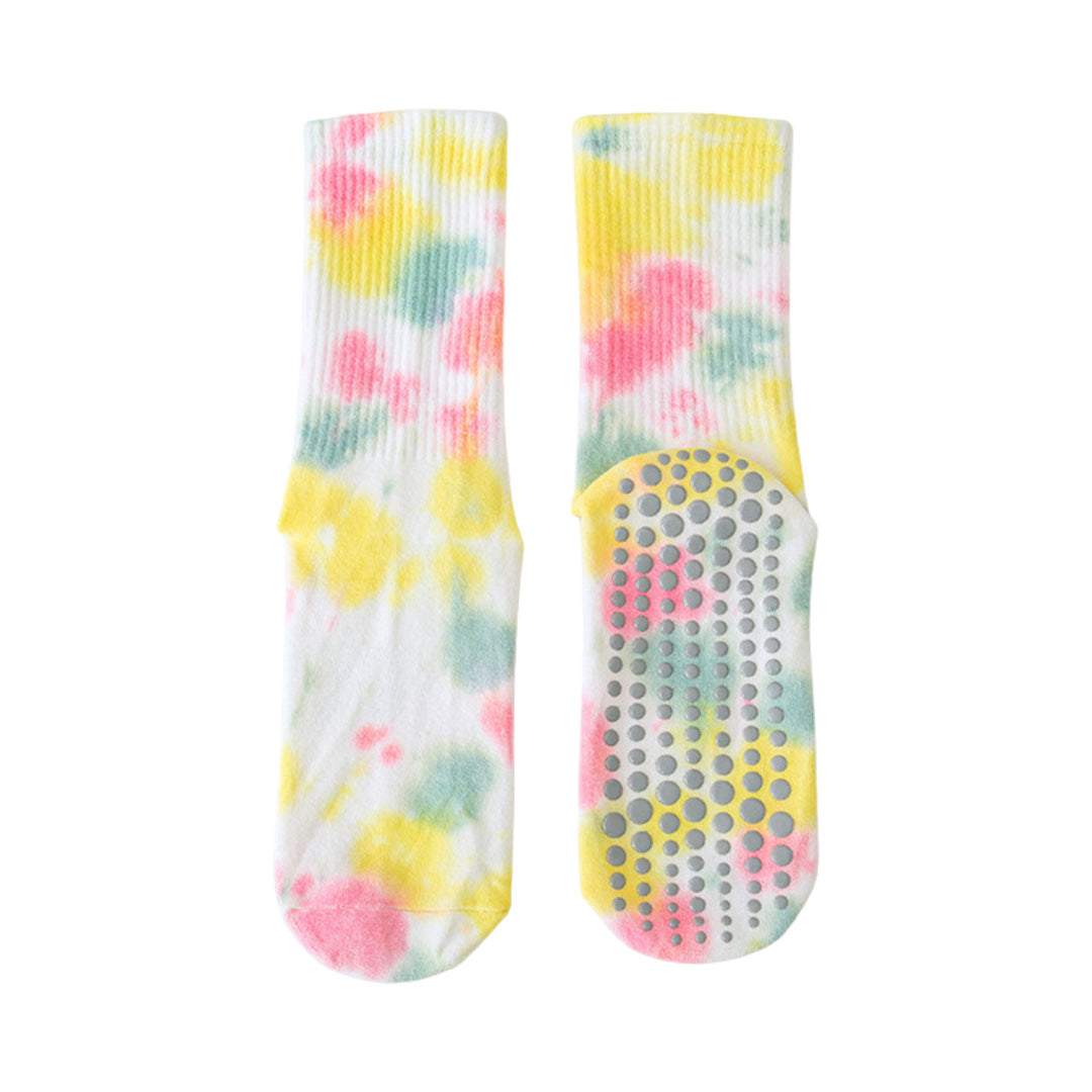 Chaussettes de yoga Pilates mi-mollet chaussettes antidérapantes absorbant la sueur 