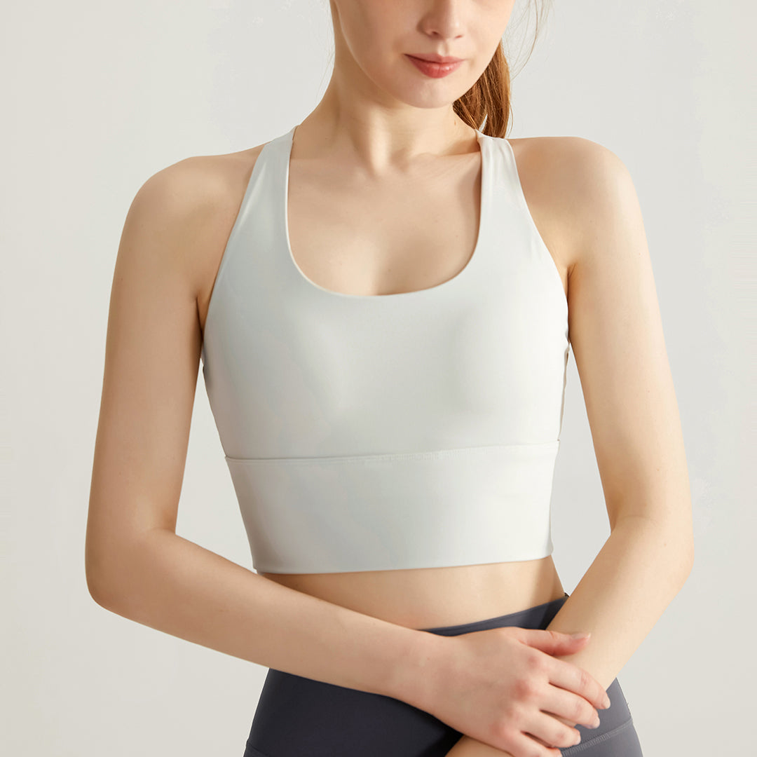 One-piece bra crossover strap sport vest