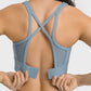Solid buckle back cross-sport bra