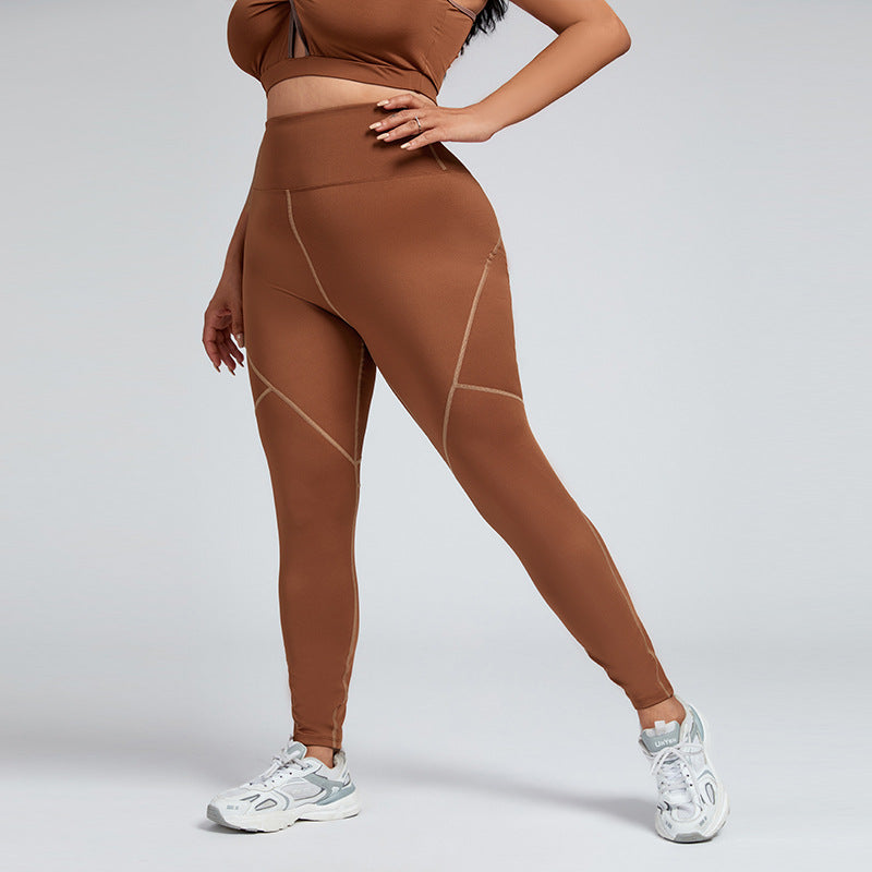 Plus-size high-rise paneled leggings