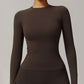 Threaded seamless long sleeve top