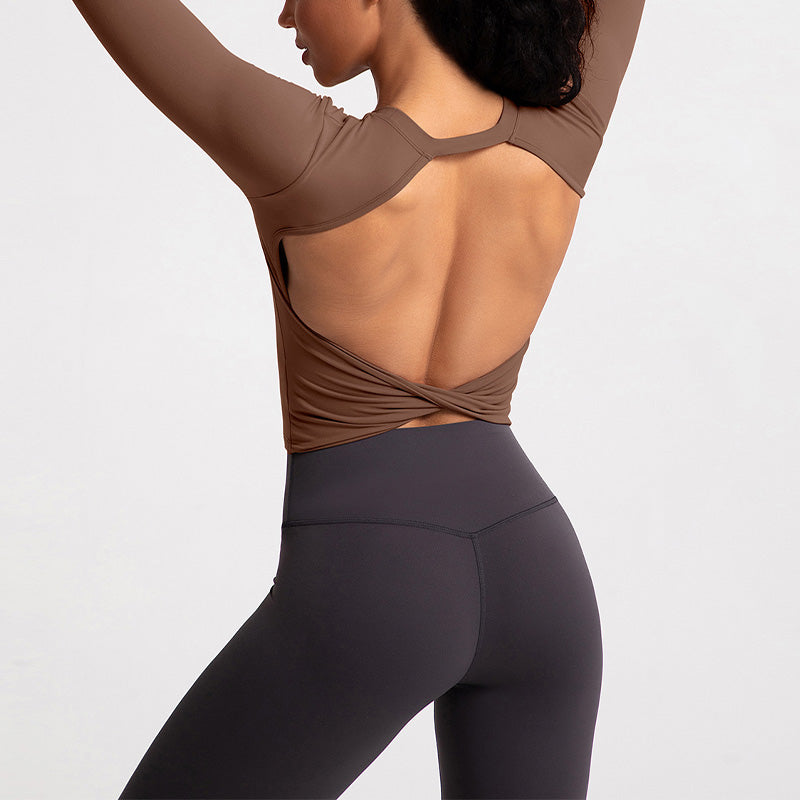 Nude Backless Sliming Long Sleeve Yoga Top