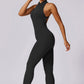 Quick-drying zipper fitness sports tight Jumpsuits