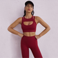 High waisted T-less breathable tight yoga suit
