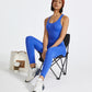 Solid color back cross jumpsuit