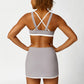 Ultra-Soft Cross Back Gym Bra + Skirts Yoga Set