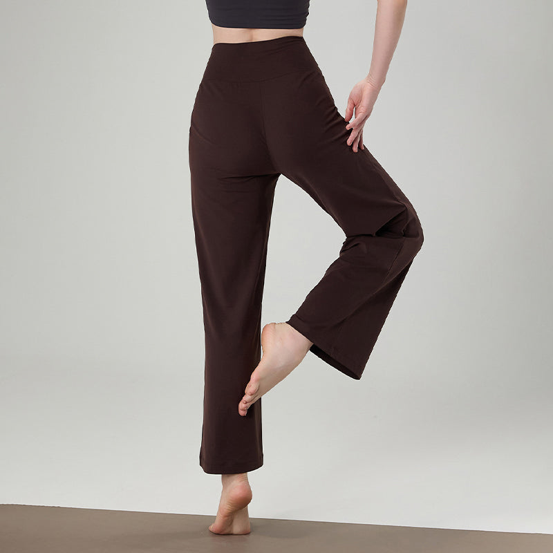 Nude High Waist Outdoor Casual Fitness Straight Leg Pants