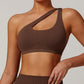 Seamless one shoulder Hollow out Fitness Bra