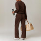 Casual Pullover Sweatshirts & Straight Leg Sweatpants Set