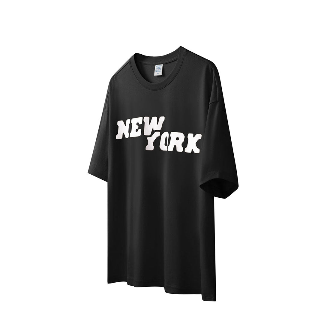 New York loose solid print T-shirt