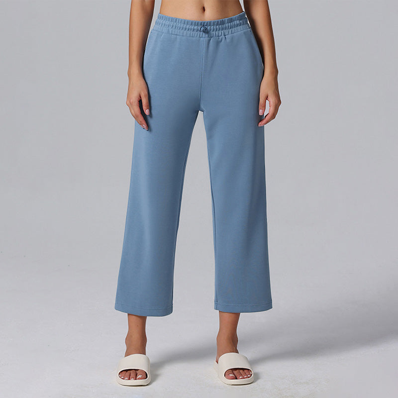 Modal High Waist Cropped Yoga Casual Straight Pants