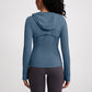 Hooded zipper running fitness track jacket