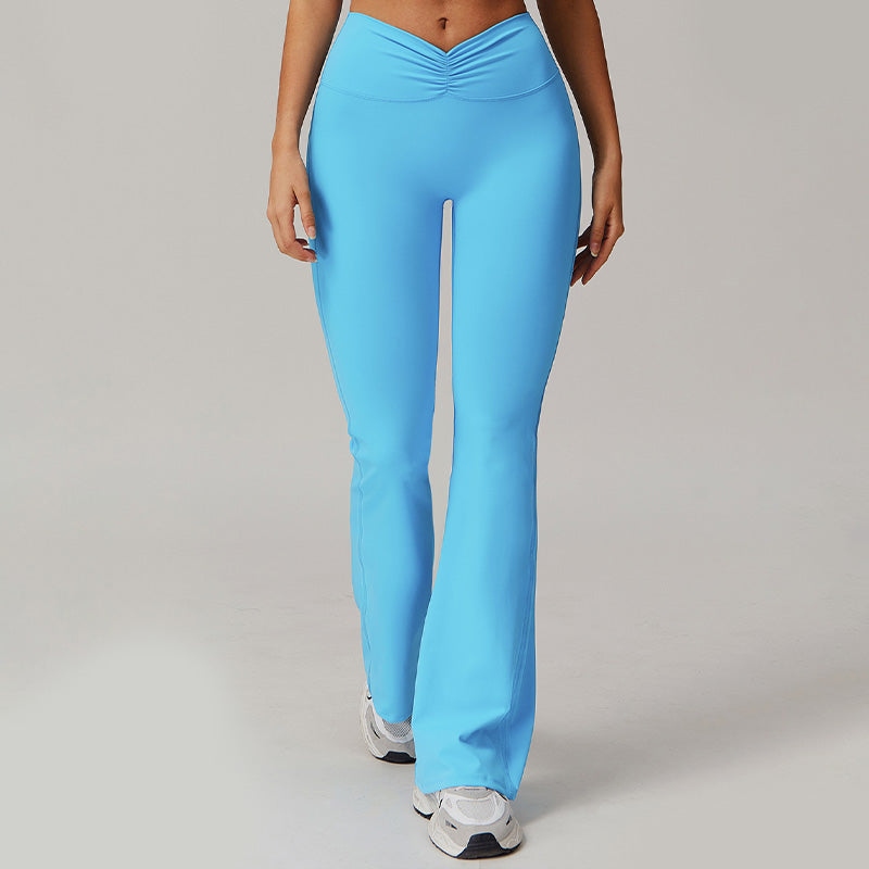 High-waisted hip-lifting bell-bottom leggings