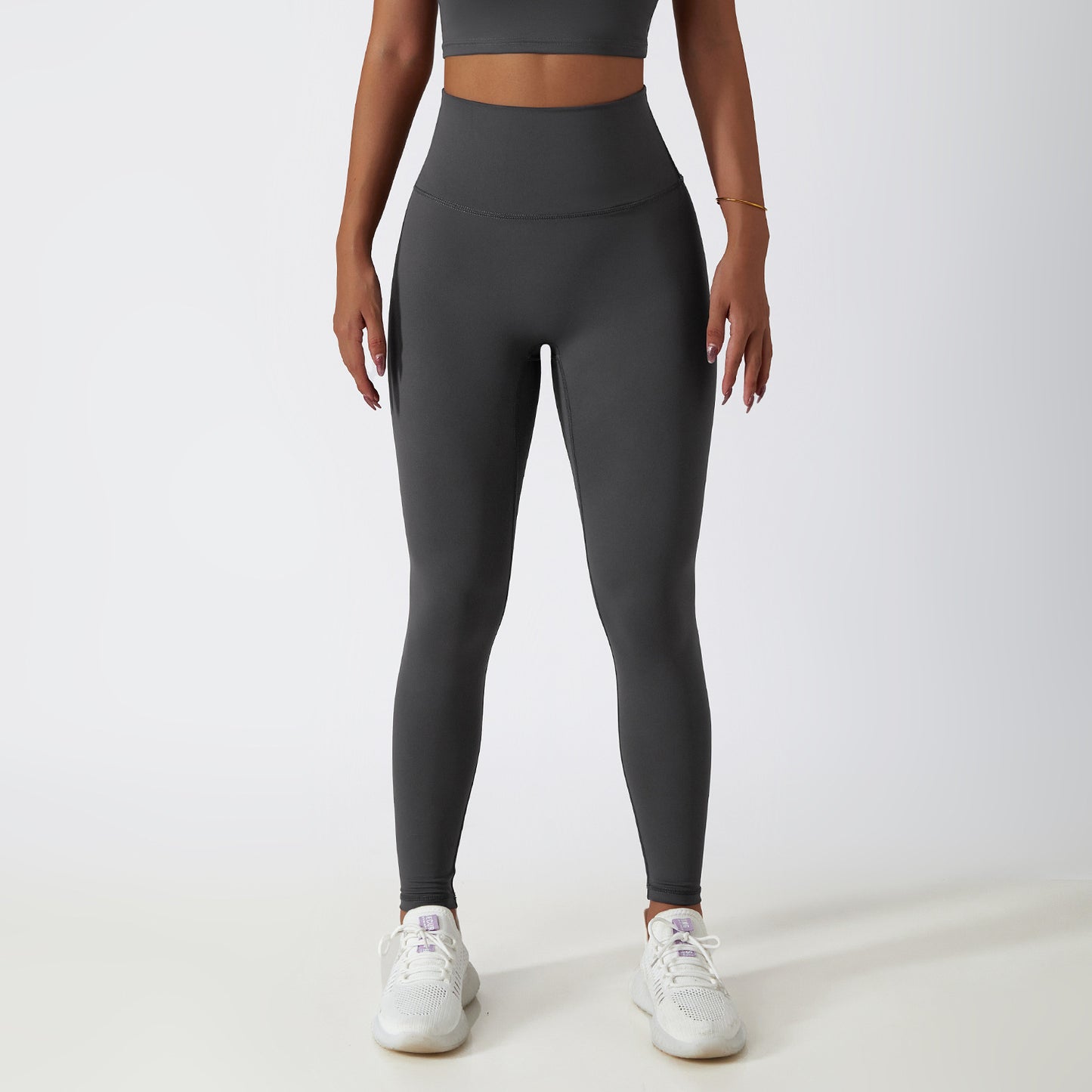 Solid color quick-dry buttocks seam Legging