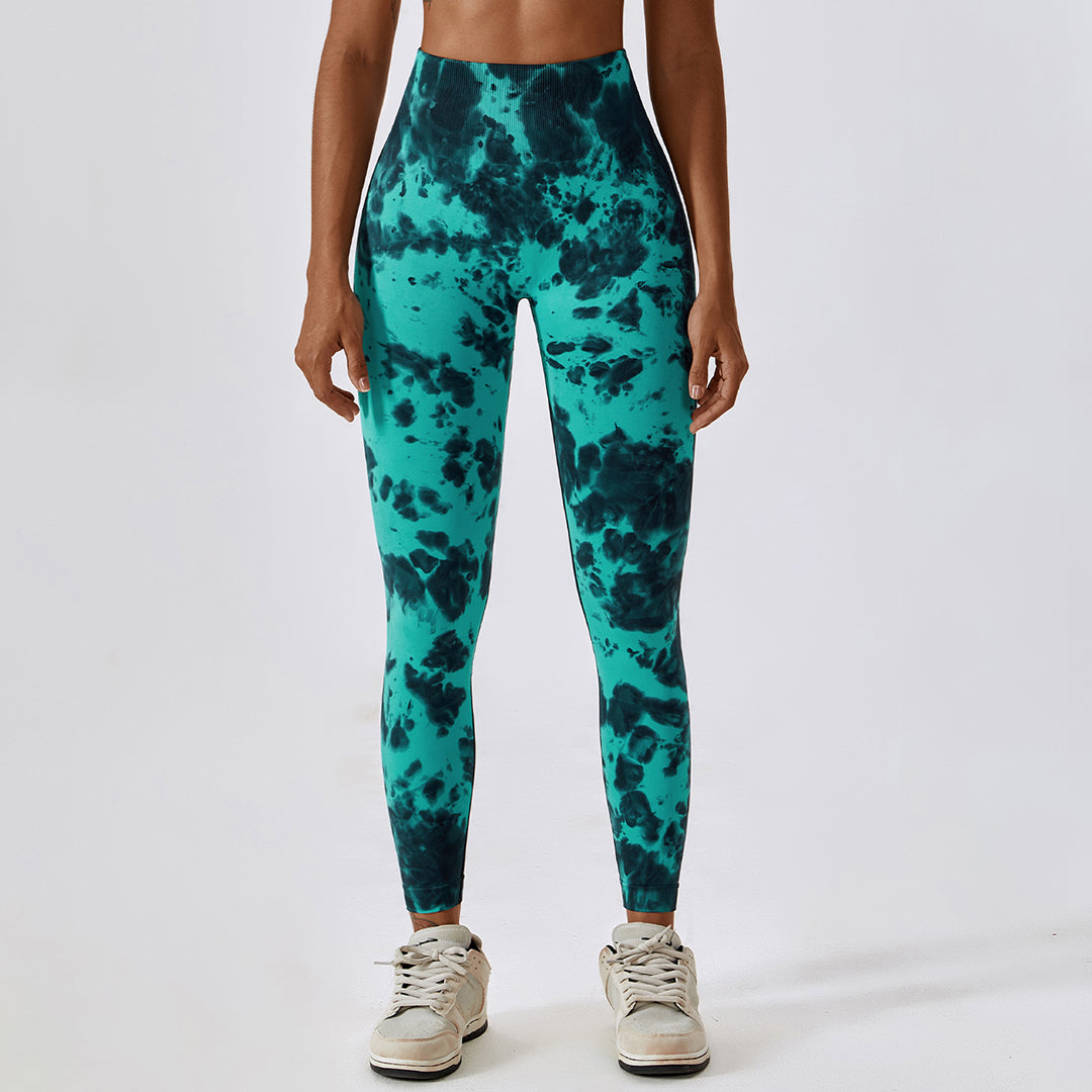 Tie-dye seamless high waist yoga leggings