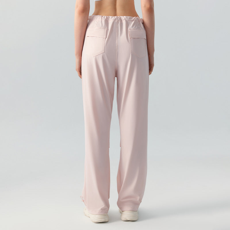 Breathable draped loose straight pants