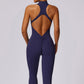 Quick-drying zipper fitness sports tight Jumpsuits